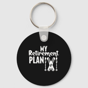Skiing Retirement Plan Key Ring