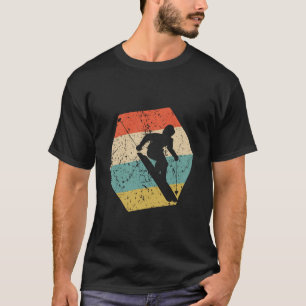 Skiing Retro Distressed Hexagon Skier T-Shirt