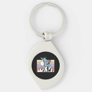 Skiing Retro Key Ring