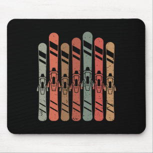 Skiing Retro Skis Freestyle Mountain Trip Winter S Mouse Pad