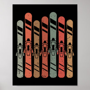 Skiing Retro Skis Freestyle Mountain Trip Winter S Poster