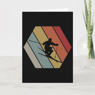 Skiing Retro Vintage Winter Gift For Skier Card