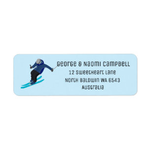Skiing Return Address Label