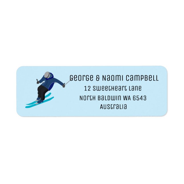 Skiing Return Address Label (Front)