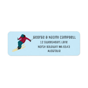 Skiing Return Address Label