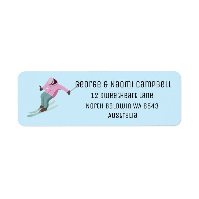 Skiing Return Address Label (Front)