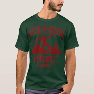 Skiing Rise and Glide Vintage Maroon Text T-Shirt
