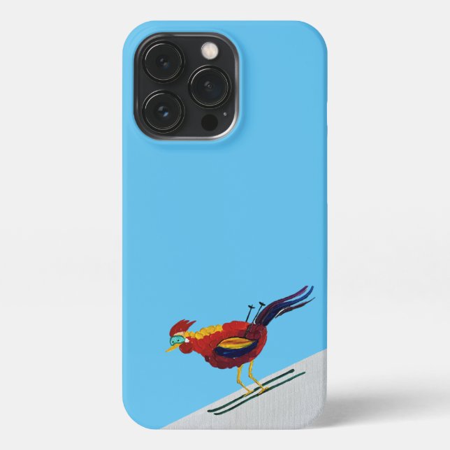 Skiing Rooster iPhone Case (Back)