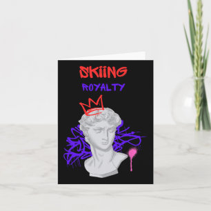 Skiing Royalty Greek Statue Winter Sports Mountain Card