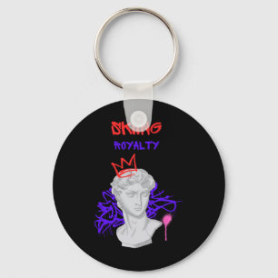 Skiing Royalty Greek Statue Winter Sports Mountain Key Ring