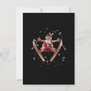 Skiing Santa Christmas Ski Winter Sport X-Mas Paja Invitation