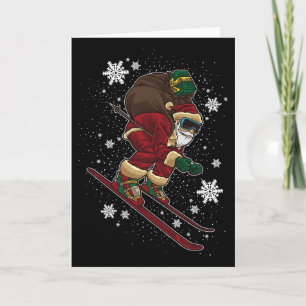 Skiing Santa Claus - Christmas For Winter Sports L Card