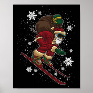 Skiing Santa Claus - Christmas For Winter Sports L Poster