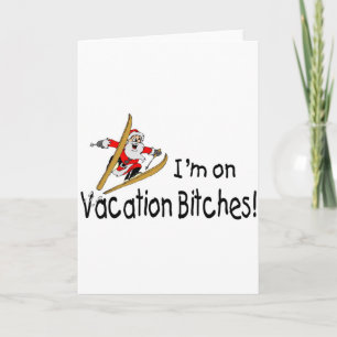 Skiing Santa Holiday Card