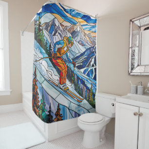 Skiing Shower Curtain
