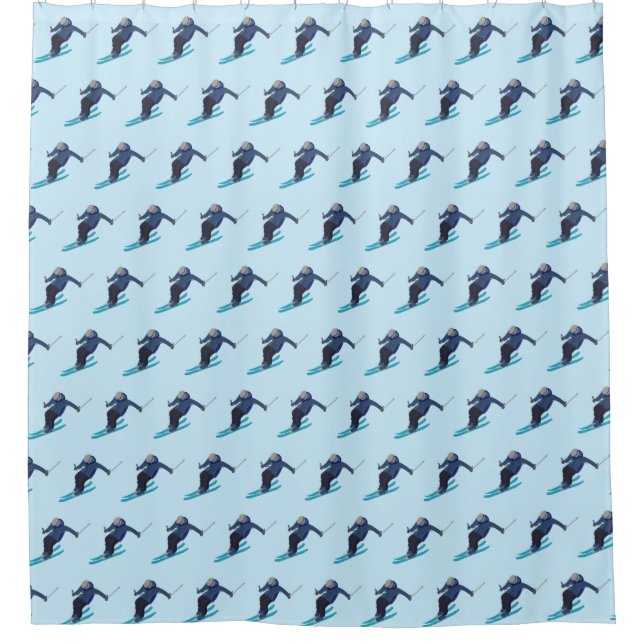 Skiing Shower Curtain (Front)