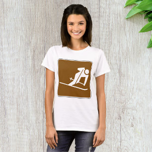 Skiing Sign Womens T-Shirt