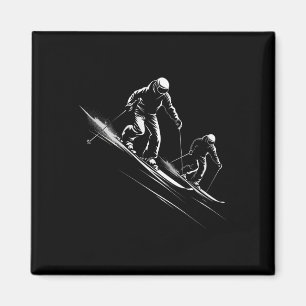 Skiing Silhouette _2  Magnet