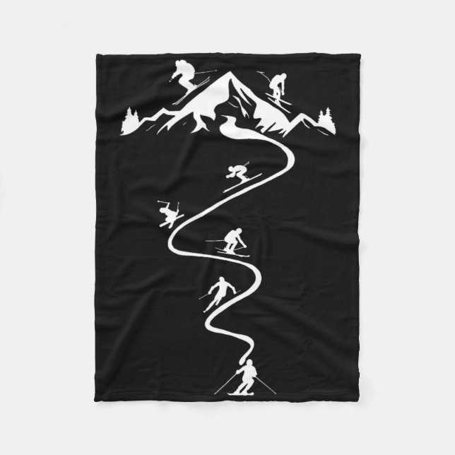 Skiing Ski Alpine  Fleece Blanket (Front)