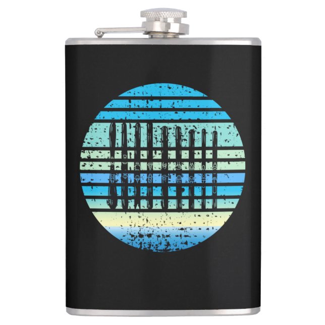 Skiing - Ski Boards Collection Funny Skiing Hip Flask (Front)