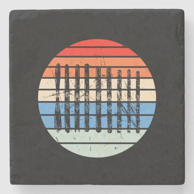 Skiing - Ski Boards Collection Stone Coaster (Front)