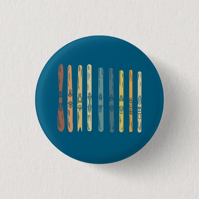 Skiing Ski Boards Gift 3 Cm Round Badge (Front)