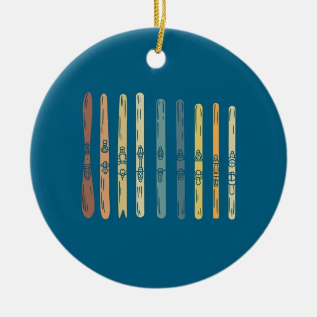 Skiing Ski Boards Gift Ceramic Ornament (Front)