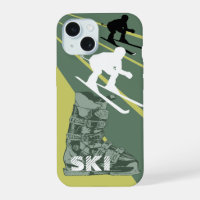 Skiing Ski Boot Army Green iPhone Case