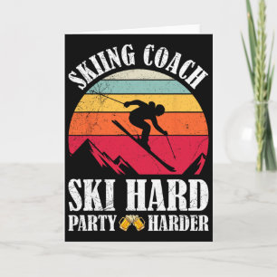 Skiing Ski Fast Trink Faster Ski Instructor _1 Card