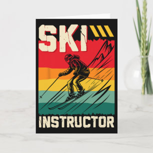 Skiing Ski Instructor Ski Slope Funny Trainer _1 Card