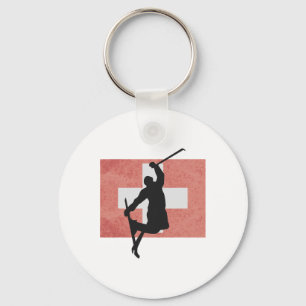 Skiing Ski Jump Switzerland Swiss Flag Winter Spor Key Ring