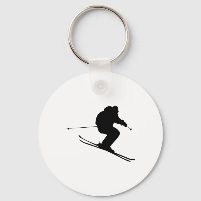 Skiing Ski  Key Ring (Front)
