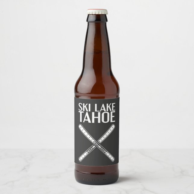 Skiing - Ski Lake Tahoe  Beer Bottle Label (Front)