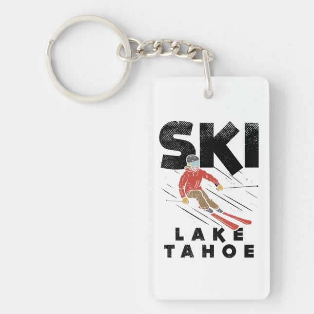 Skiing - Ski Lake Tahoe Key Ring (Front)