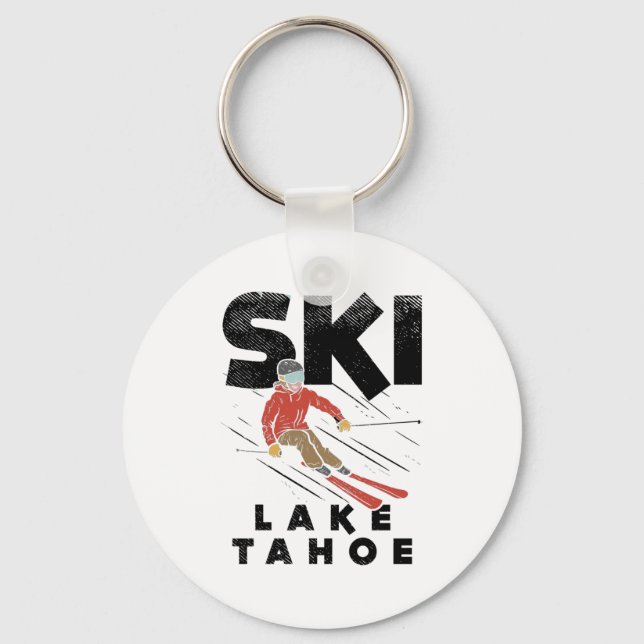 Skiing - Ski Lake Tahoe Key Ring (Front)