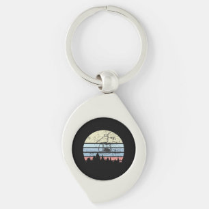 Skiing Ski Lift Retro Key Ring