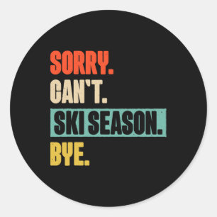 Skiing Ski Lover 5 Classic Round Sticker