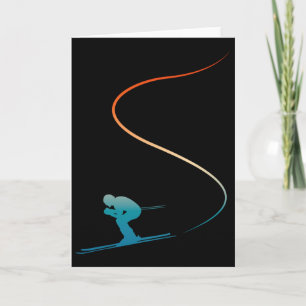 Skiing Ski Outfit Retro Vintage Nordic Skier Card