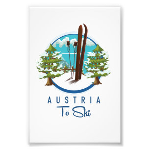 Skiing, ski poster logo.