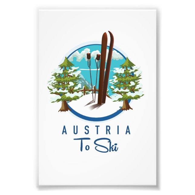 Skiing, ski poster logo. (Front)