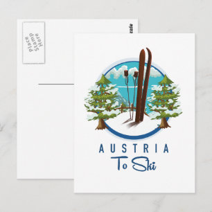 Skiing, ski poster logo. postcard