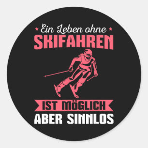 Skiing Ski Skier Biathlon Snow Winter Sports Lover Classic Round Sticker