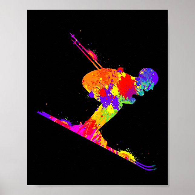 Skiing Ski Skier Men Boys Kids 1  Poster (Front)