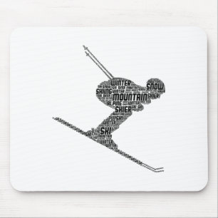Skiing Ski Skier Men Boys Kids Mouse Pad
