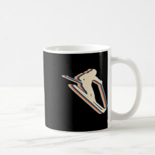 Skiing Ski Skier Retro Line Art  Coffee Mug