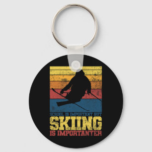 Skiing Ski Skier Vintage Key Ring