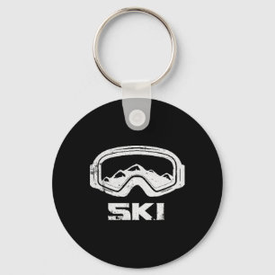 Skiing Ski Snow Mountain Winter Skier Tee Perfect Key Ring