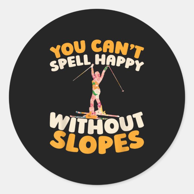 Skiing Ski - Winter Sports Skier _1  Classic Round Sticker (Front)