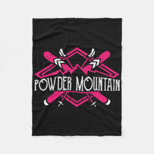 Skiing Skier Downhill Ski Resort Women Powder Moun Fleece Blanket