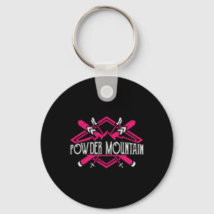 Skiing Skier Downhill Ski Resort Women Powder Moun Key Ring